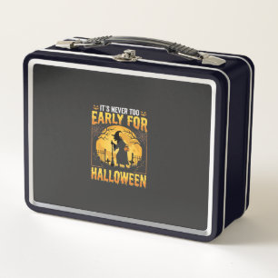 Frühes Halloween-Hexen-Friedhof-Vintage-Design Metall Brotdose