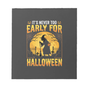 Frühes Halloween-Hexen-Friedhof-Vintage-Design Notizblock