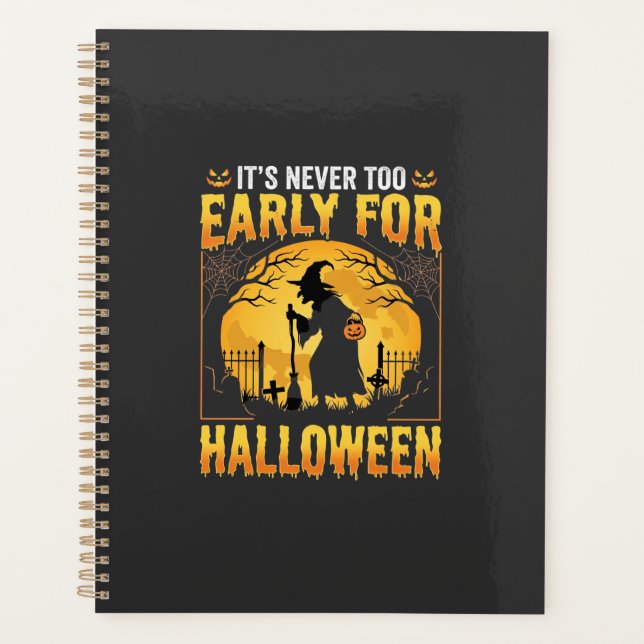 Frühes Halloween-Hexen-Friedhof-Vintage-Design Planer (Vorderseite)