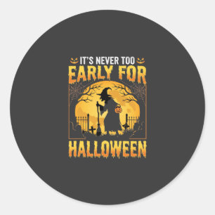 Frühes Halloween-Hexen-Friedhof-Vintage-Design Runder Aufkleber