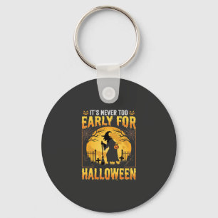 Frühes Halloween-Hexen-Friedhof-Vintage-Design Schlüsselanhänger