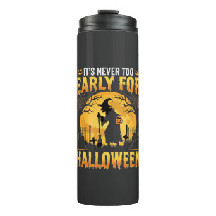 Frühes Halloween-Hexen-Friedhof-Vintage-Design Thermosbecher
