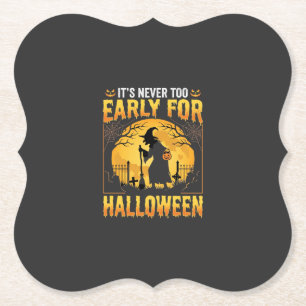 Frühes Halloween-Hexen-Friedhof-Vintage-Design Untersetzer
