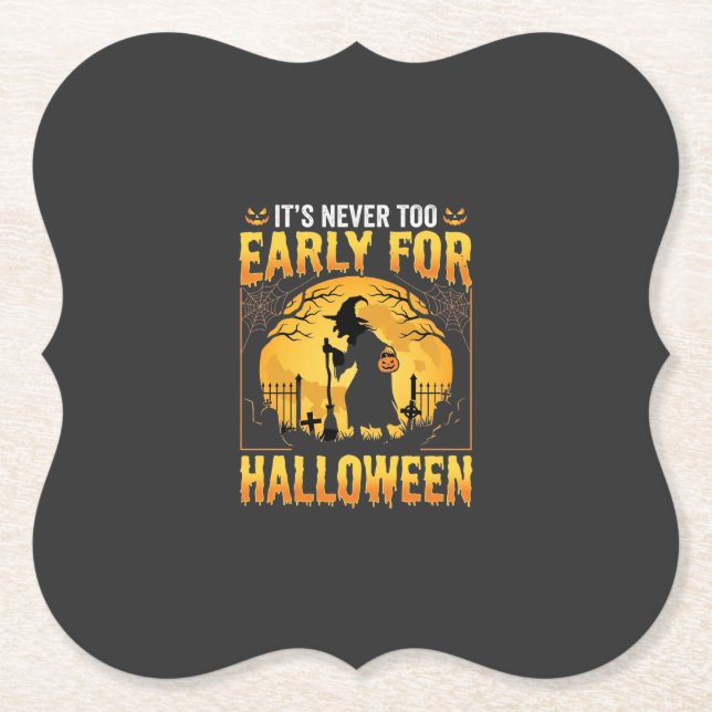 Frühes Halloween-Hexen-Friedhof-Vintage-Design Untersetzer (Vorderseite)