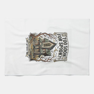 Frühes Halloween-Shirt Vintage Spukhaus-Design Geschirrtuch