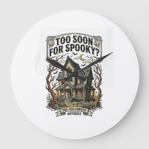 Frühes Halloween-Shirt Vintage Spukhaus-Design Große Wanduhr