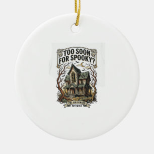 Frühes Halloween-Shirt Vintage Spukhaus-Design Keramik Ornament