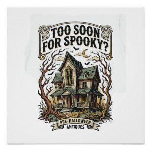 Frühes Halloween-Shirt Vintage Spukhaus-Design Poster