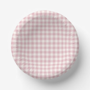 Frühherbst Klassisches Gingham Gedämpfte Rose Pappteller