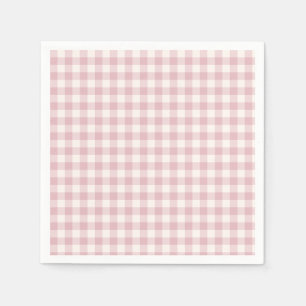 Frühherbst Klassisches Gingham Gedämpfte Rose Serviette