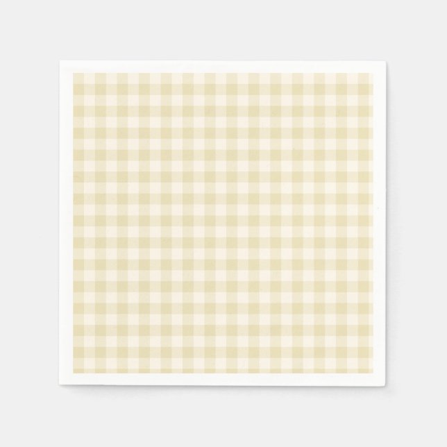 Frühherbst Klassisches Gingham | Goldenes Weizen  Serviette (Vorderseite)