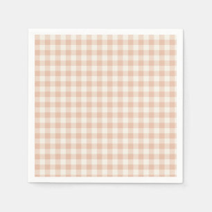 Frühherbst Klassisches Gingham Warmes Aprikot Serviette