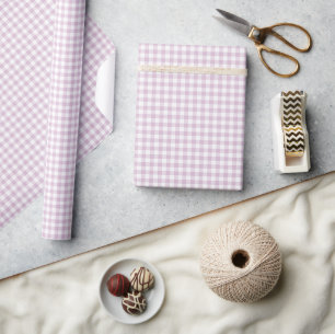 Frühherbst Klassisches Gingham Warmes Lila Geschenkpapier