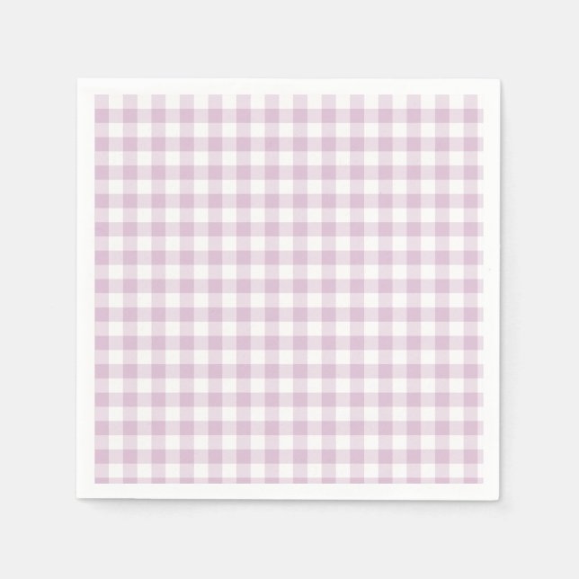 Frühherbst Klassisches Gingham | Warmes Lila Serviette (Vorderseite)