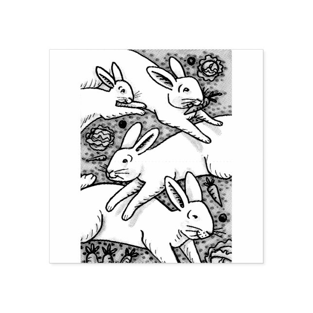 FRÜHHHARTEN, BUNNY RABBIT RUBBER-BRIEFMARKE GUMMISTEMPEL (Prägung)