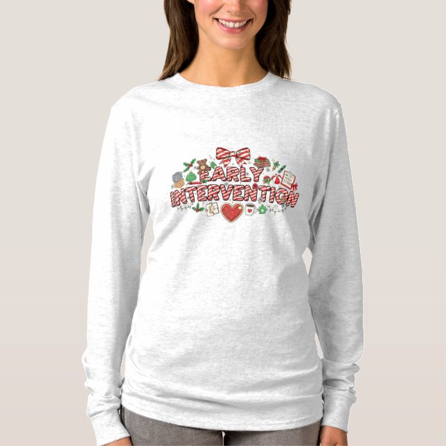 Frühinterventions-Weihnachts-Langarmshirt T-Shirt (Vorderseite)