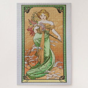 Frühjahr 1900: Ein Jugendstil von Mucha Puzzle
