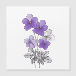 Frühjahr 27 Blume, Linie zeichnend, minimalistisch Magnetkarte