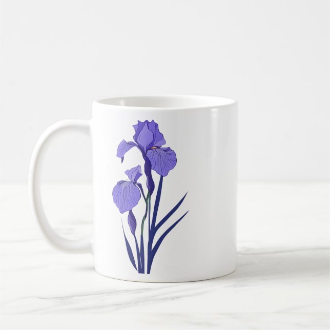 Frühjahr 42 Blume, Linie zeichnend, minimalistisch Kaffeetasse (Links)