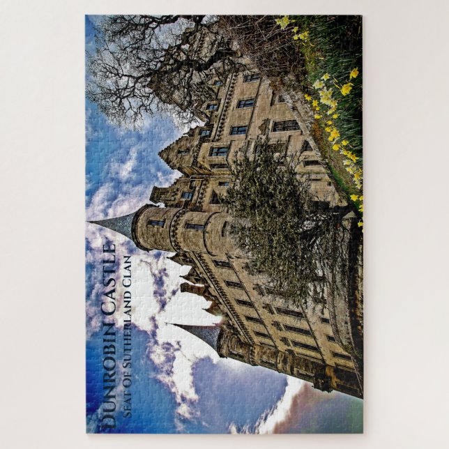 Frühjahr auf Dunrobin Castle, Sutherland Clan Puzzle (Vertikal)