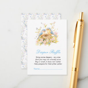 Frühjahr Birds Baby Dusche Windeln Raffel Begleitkarte