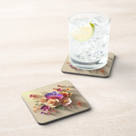 Frühjahr blüht 3D-Grußkarte - Lebhafte Rose Getränkeuntersetzer