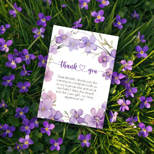 Frühjahr Delicate Violet Blume Babydusche Dankeskarte