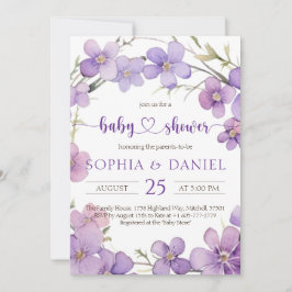 Frühjahr Delicate Violet Blume Babydusche Einladung