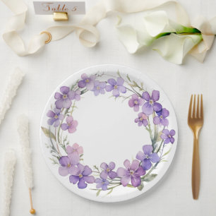 Frühjahr Delicate Violet Blume Babydusche Pappteller