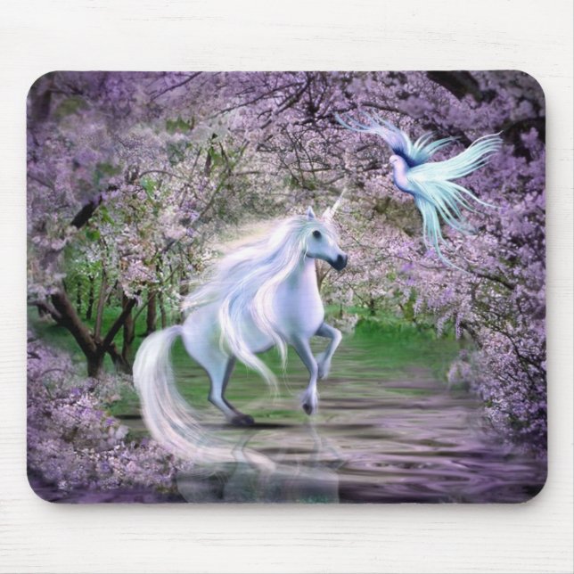 Frühjahr Einhorn Fantasie Mousepad (Vorne)