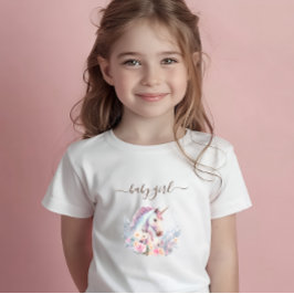 Frühjahr Einhorn Wasserfarbe Baby T-shirt