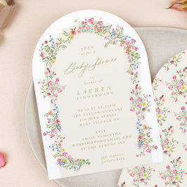 Frühjahr Elegant Dainty Floral Arch Baby Dusche Einladung