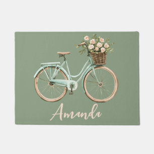 Frühjahr Fahrrad grün rosa Fußmatte