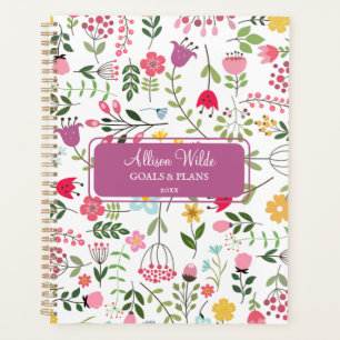 Frühjahr für Wildblumen Blumenmuster Lila Weiß Planer
