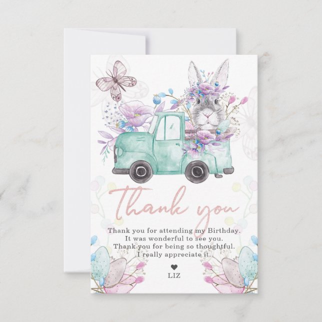 Frühjahr Geburtstag Dankeskarte (Vorderseite)