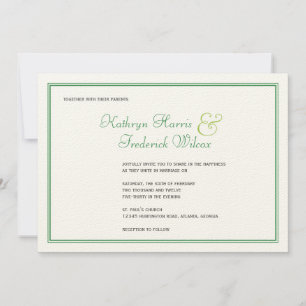 Frühjahr grün elegante formelle Hochzeitseinladung Einladung