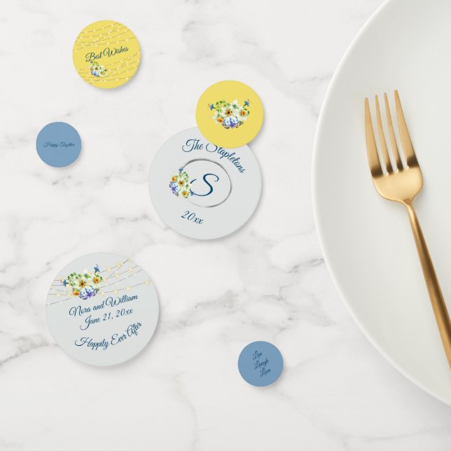 Frühjahr Hochzeit Blau und Gelb Konfetti (Gruppe)