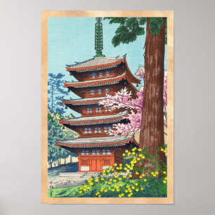 Frühjahr: Kurama Temple Asano Takeji shin hanga Poster
