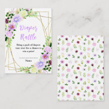 Frühjahr Lila Blumendusche Windeln Windeln Windeln