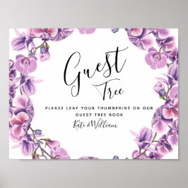 Frühjahr lila Hochzeitsguestbook Tree SIGN Poster