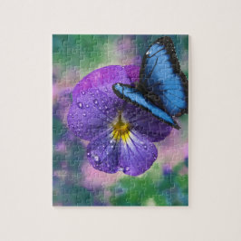 Frühjahr lila Panik und Schmetterling Puzzle