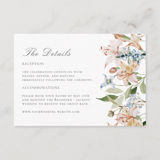 Frühjahr Moderne Wasserfarben Blumenzwiebeldetails Begleitkarte (Vorderseite)