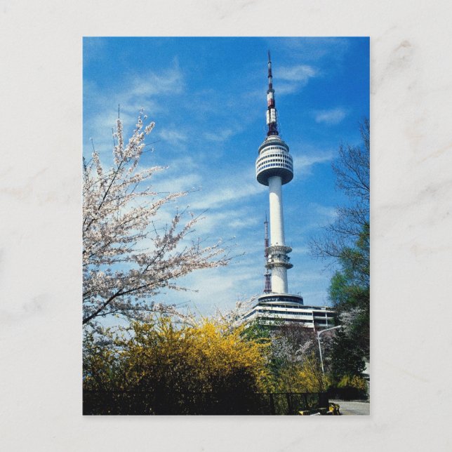 Frühjahr, Namsan Tower, Seoul, Südkorea Postkarte (Vorderseite)
