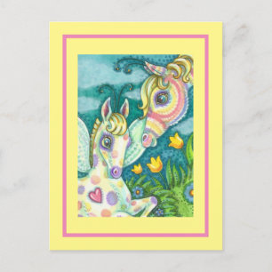FRÜHJAHR, NEUE ANKUNFT FAIRY FILLY HORSE FANTASY FEIERTAGSPOSTKARTE