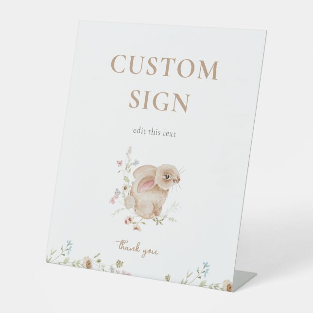 Frühjahr Ostern Bunny Baby Dusche Custom Schild (Vorderseite)