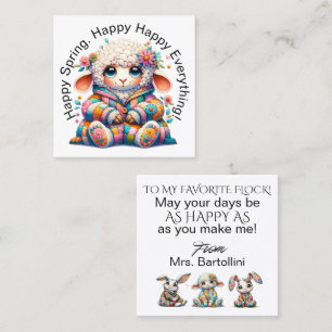 Frühjahr Ostern Handout - sehen Sie zurück! Quadratische Visitenkarte