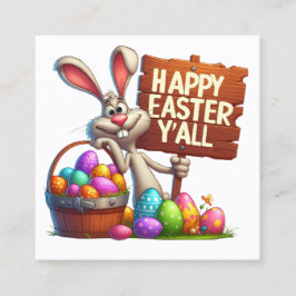 Frühjahr Ostern Handout - sehen Sie zurück! Quadratische Visitenkarte