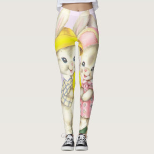 Frühjahr Ostern Vintag Bunny Rabbit Leggings