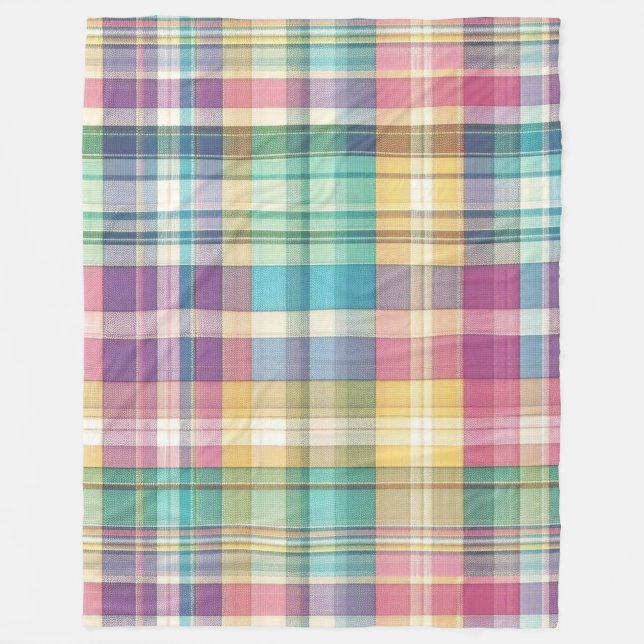 Frühjahr/Osterpaste kariert/Tartan Fleecedecke (Vorderseite)
