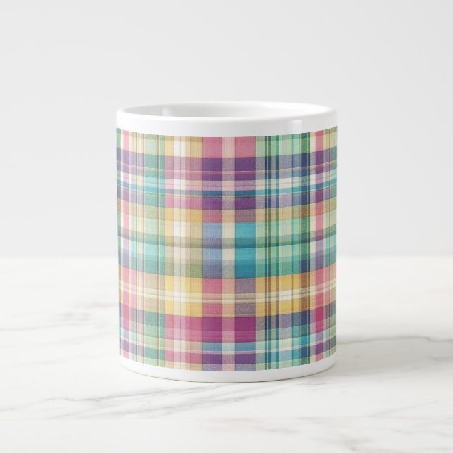Frühjahr/Osterpaste kariert/Tartan Jumbo-Tasse (Vorderseite)